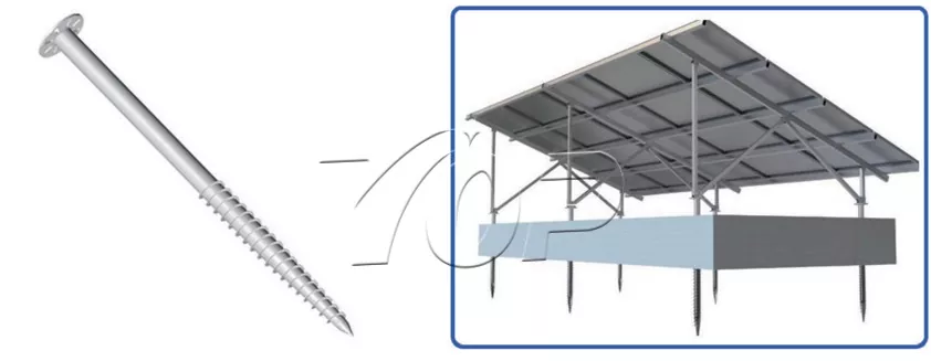 Solar Ground Screw for Solid Foundation Mounting